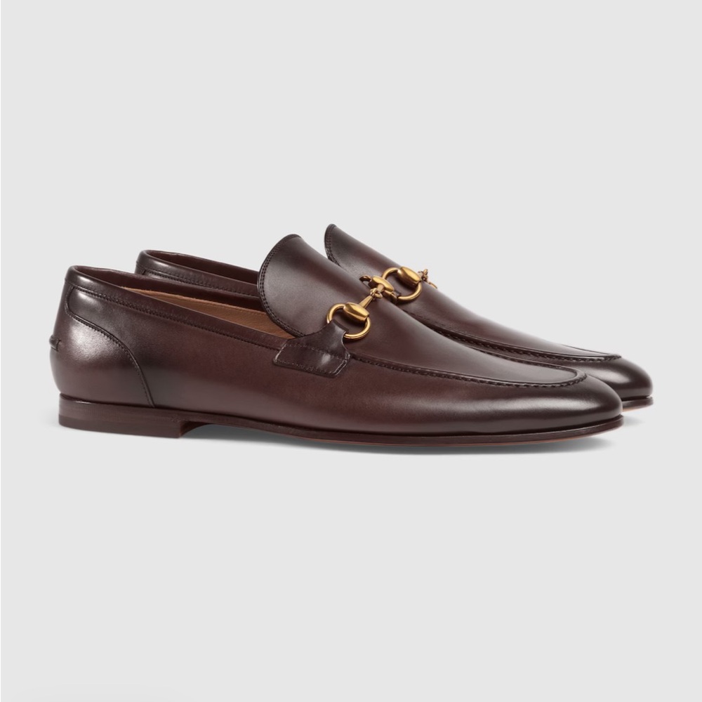 Gucci Men’s Jordaan Brown Leather Loafers Size 9